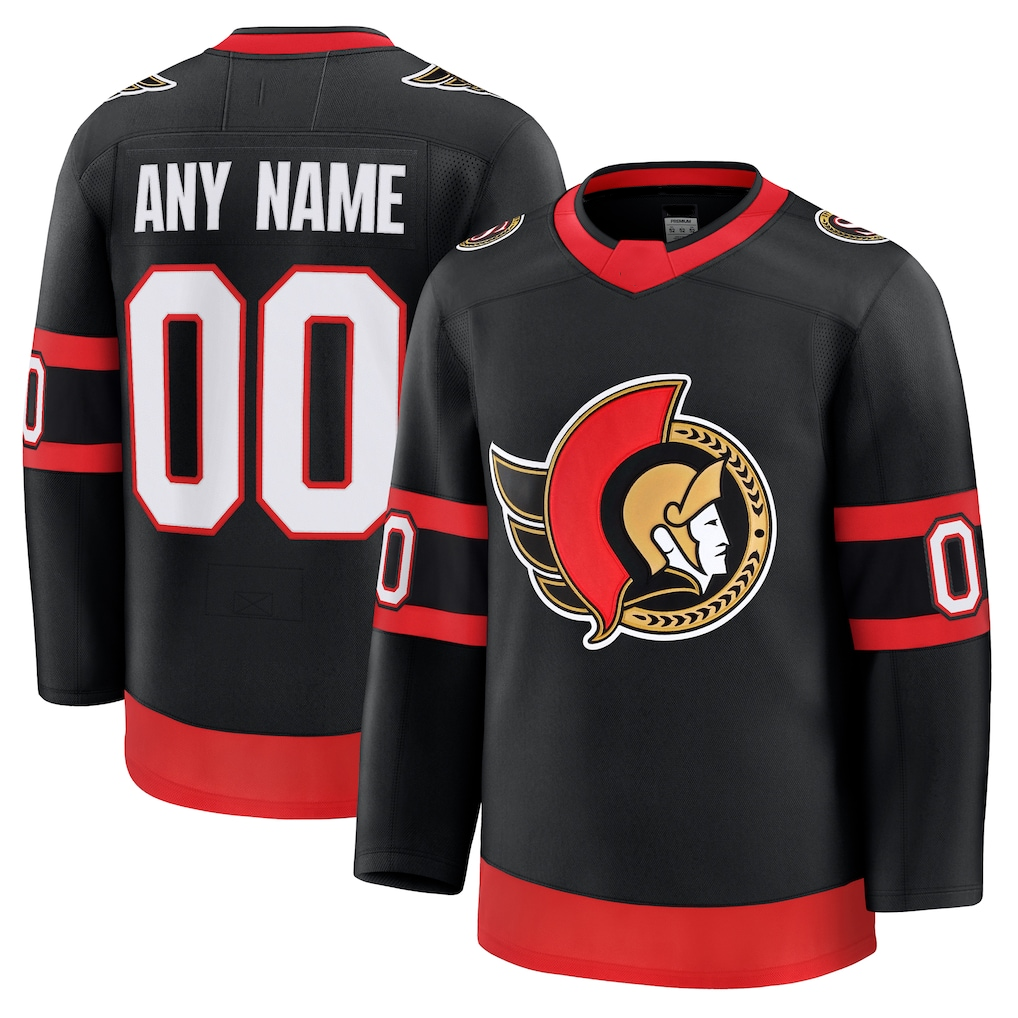 Johmsee Custom O.Senators Black Home Premium Jerseys