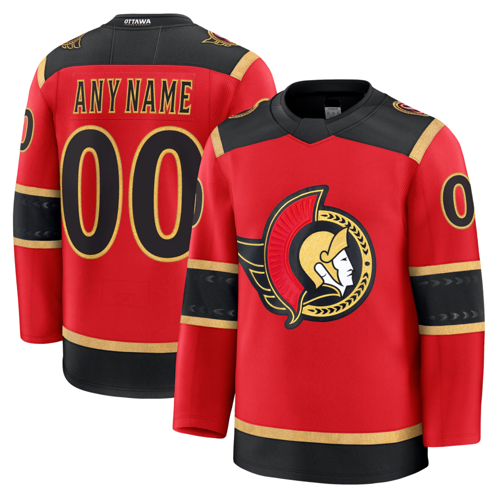 Johmsee Custom O.Senators Red Alternate Premium Jerseys
