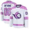 Johmsee Custom O.Senators White 2024 Hockey Fights Cancer Practice Jerseys