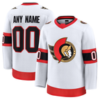 Johmsee Custom O.Senators White Away Premium Jerseys