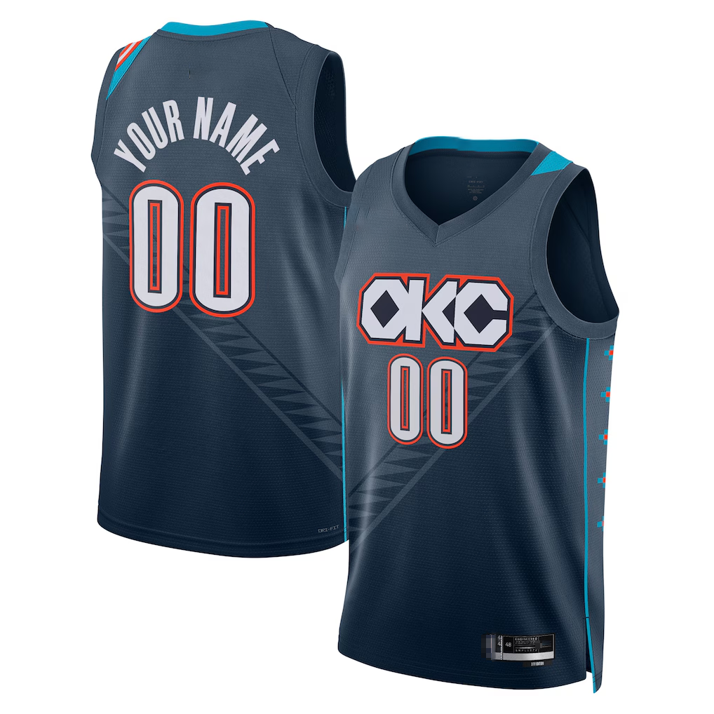 Johmsee Custom OC.Thunder Blue 2025-2026 City Edition Swingman Stitched Jerseys