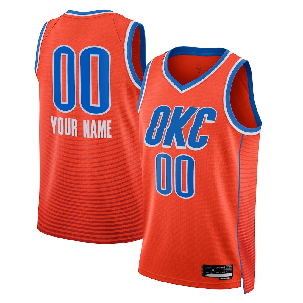 Johmsee Custom OC.Thunder Jordan Brand Orange 2022-2023 Swingman Stitched Jerseys - Statement Edition