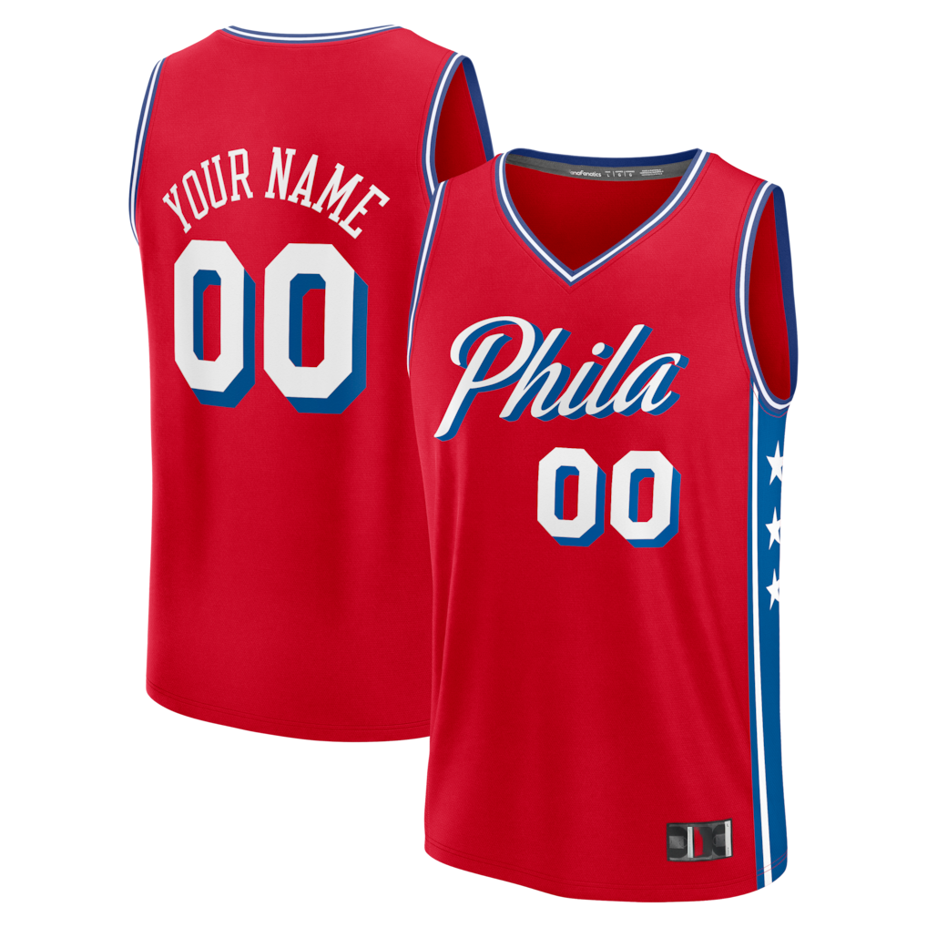 Johmsee Custom P.76ers Red Fast Break Jerseys - Icon Edition