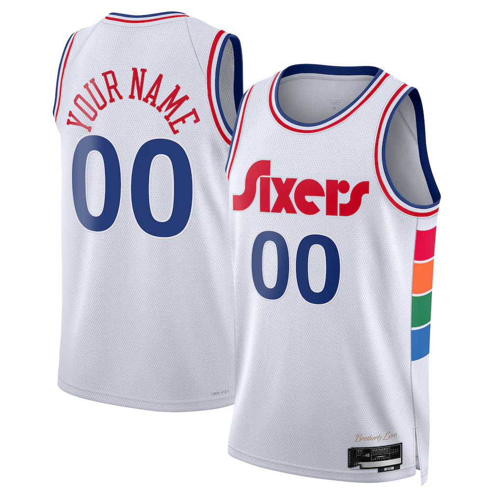 Johmsee Custom P.76ers White 2024-25 Swingman Jerseys - City Edition