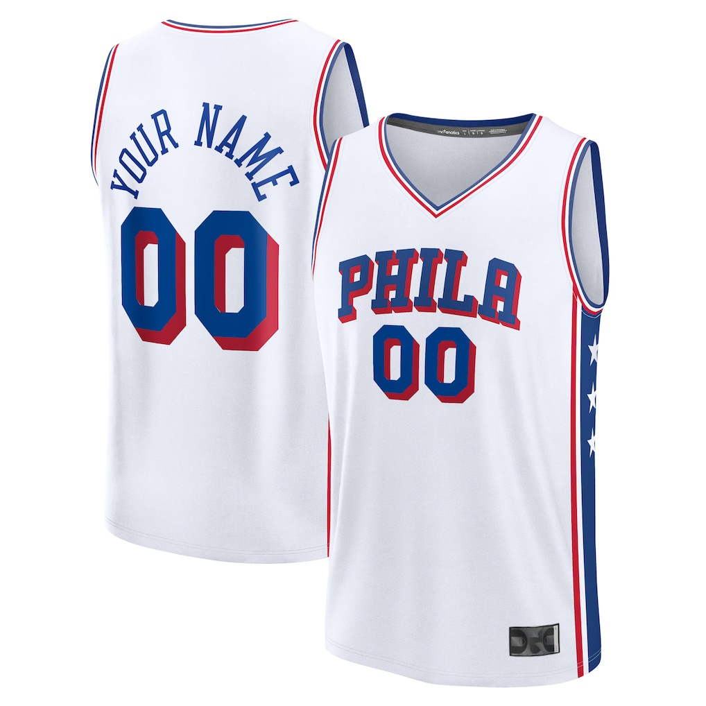 Johmsee Custom P.76ers White Fast Break Jerseys - Association Edition