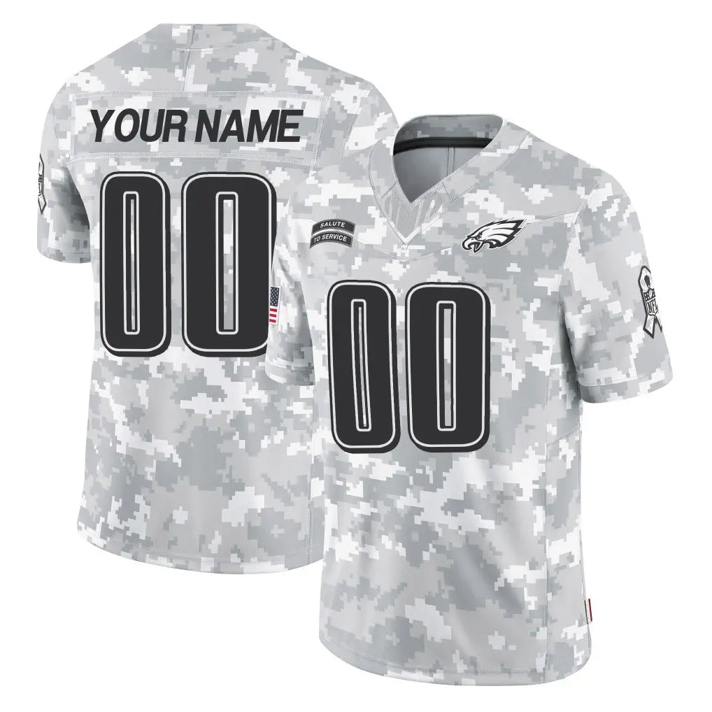 Johmsee Custom P.Eagles Arctic Camo Salute to Service Limited Game Any Name & Numbers Stitched Jerseys