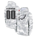 Johmsee Custom P.Eagles Arctic Camo Salute to Service Pullover Hoodies Limited Game Any Name & Numbers Stitched Jerseys