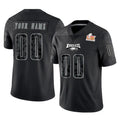 Johmsee Custom P.Eagles Black Fashion Super Bowl LIX Home Game Any Name & Numbers Stitched Jerseys