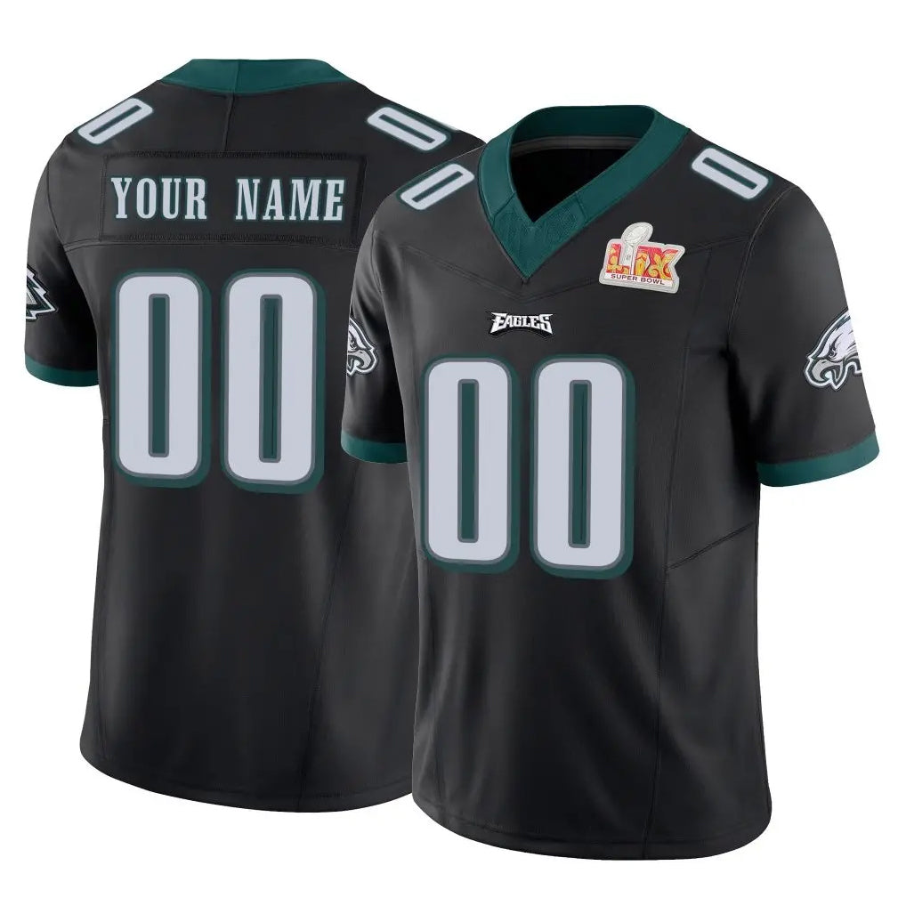 Johmsee Custom P.Eagles Black Limited Vapor F.U.S.E. Super Bowl LIX Home Game Any Name & Numbers Stitched Jerseys
