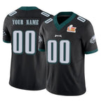 Johmsee Custom P.Eagles Black Limited Vapor F.U.S.E. Super Bowl LIX Home Game Any Name & Numbers Stitched Jerseys