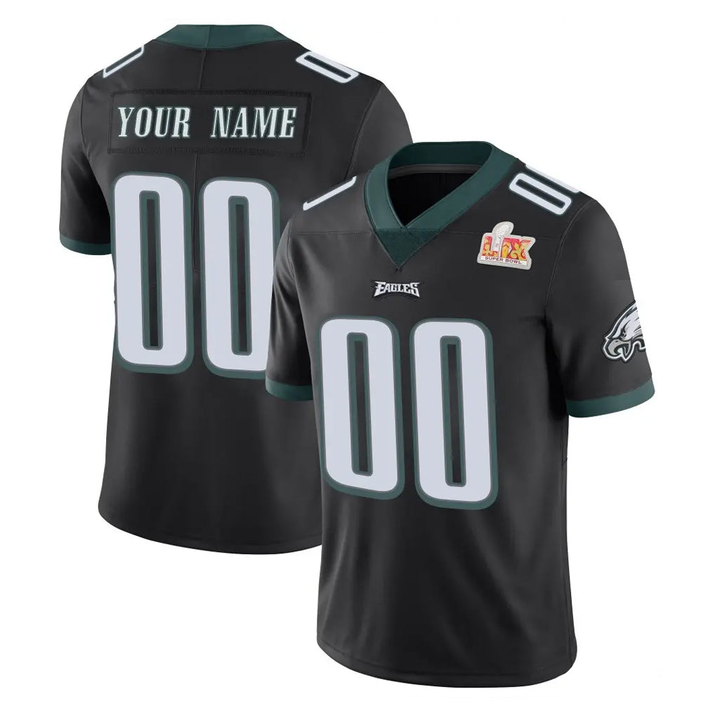 Johmsee Custom P.Eagles Black Limited Vapor Untouchable Super Bowl LIX Home Game Any Name & Numbers Stitched Jerseys