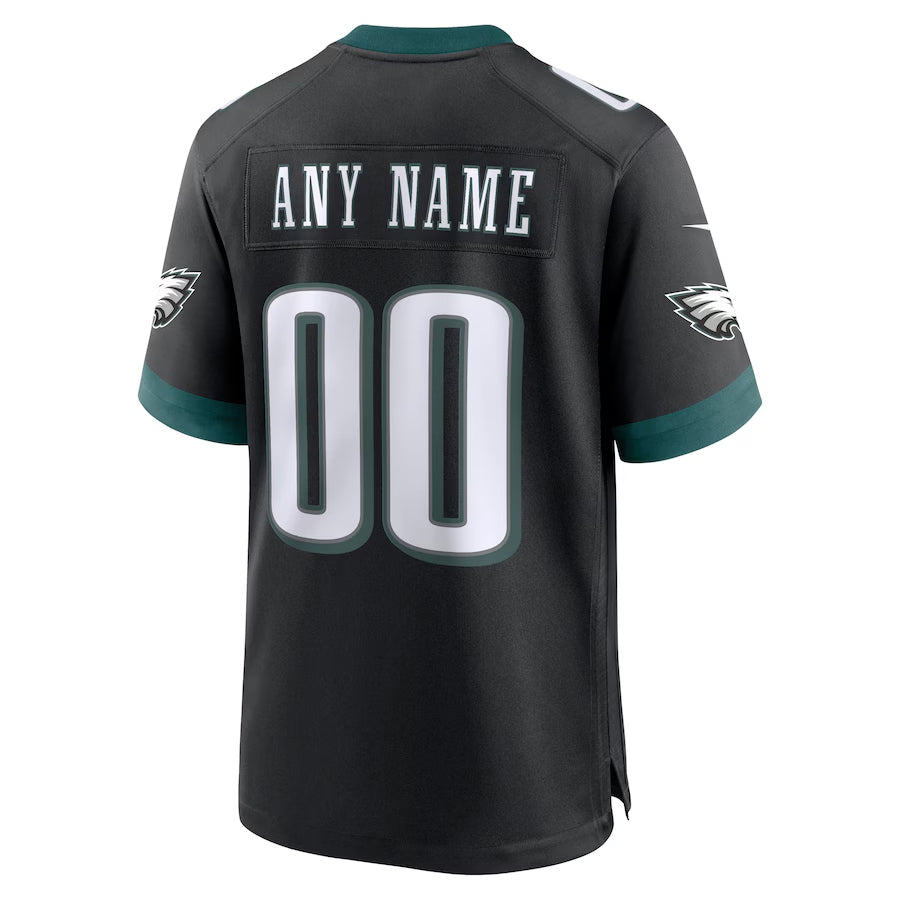 Johmsee Custom P.Eagles Black Stitched Alternate Game Stitched Jerseys