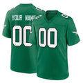 Johmsee Custom P.Eagles Green Kelly Alternate Home Game Any Name & Numbers Stitched Jerseys
