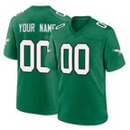 Johmsee Custom P.Eagles Green Kelly Alternate Home Game Any Name & Numbers Stitched Jerseys