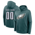 Johmsee Custom P.Eagles Midnight Green Performance Pullover Hoodies Home Game Any Name & Numbers Stitched Jerseys