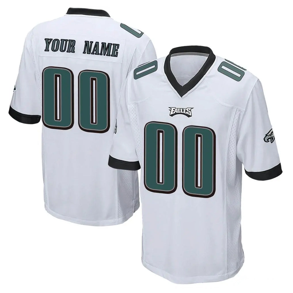 Johmsee Custom P.Eagles White Home Game Any Name & Numbers Stitched Jerseys