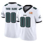 Johmsee Custom P.Eagles White Limited Vapor F.U.S.E. Super Bowl LIX Home Game Any Name & Numbers Stitched Jerseys