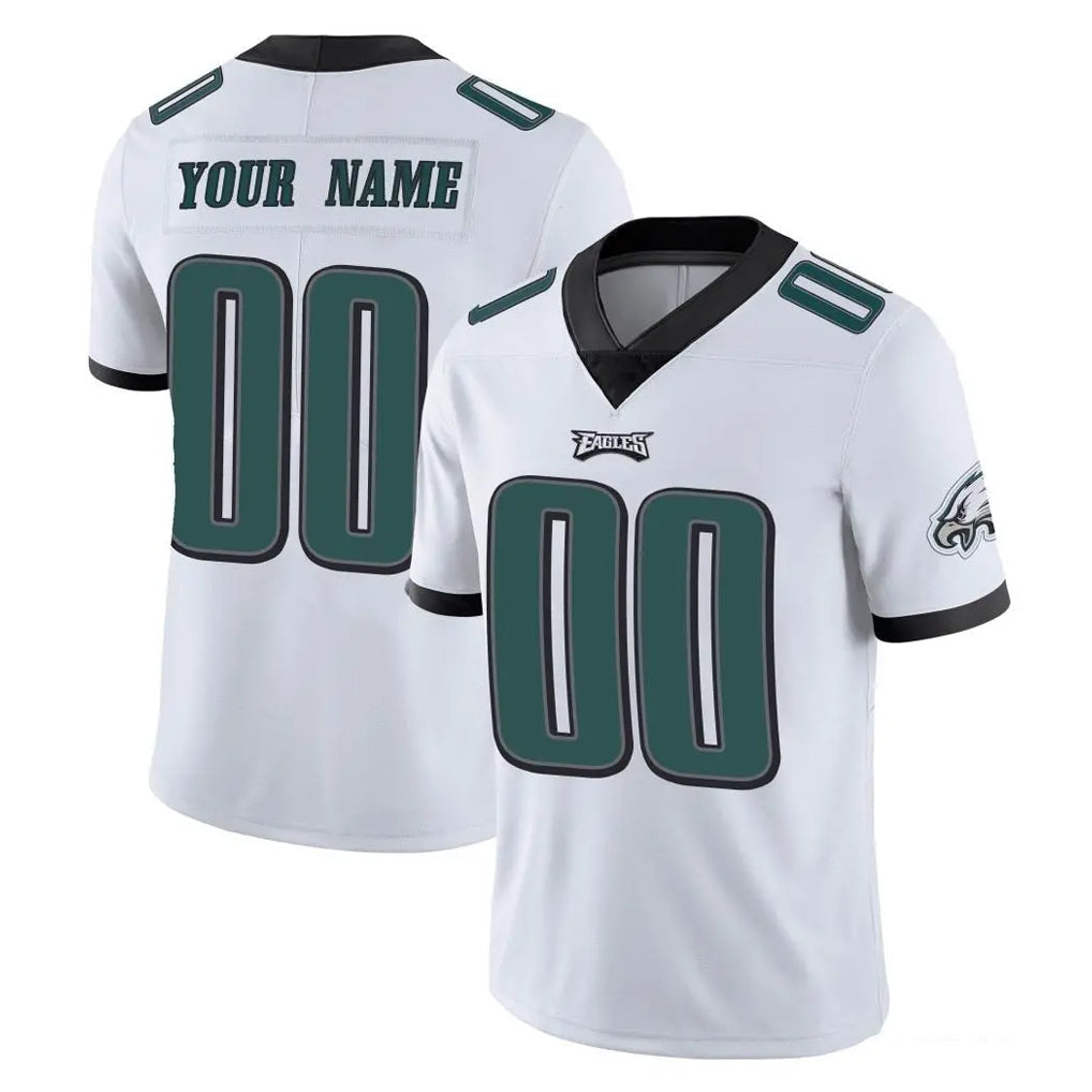 Johmsee Custom P.Eagles White Limited Vapor Untouchable Home Game Any Name & Numbers Stitched Jerseys