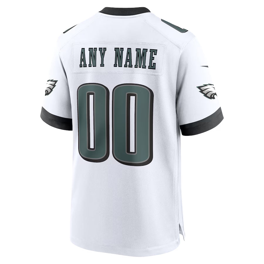 Johmsee Custom P.Eagles White Stitched Home Game Stitched Jerseys