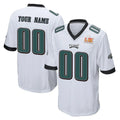 Johmsee Custom P.Eagles White Super Bowl LIX Home Game Any Name & Numbers Stitched Jerseys