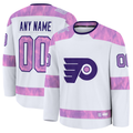 Johmsee Custom P.Flyers White 2024 Hockey Fights Cancer Practice Jerseys