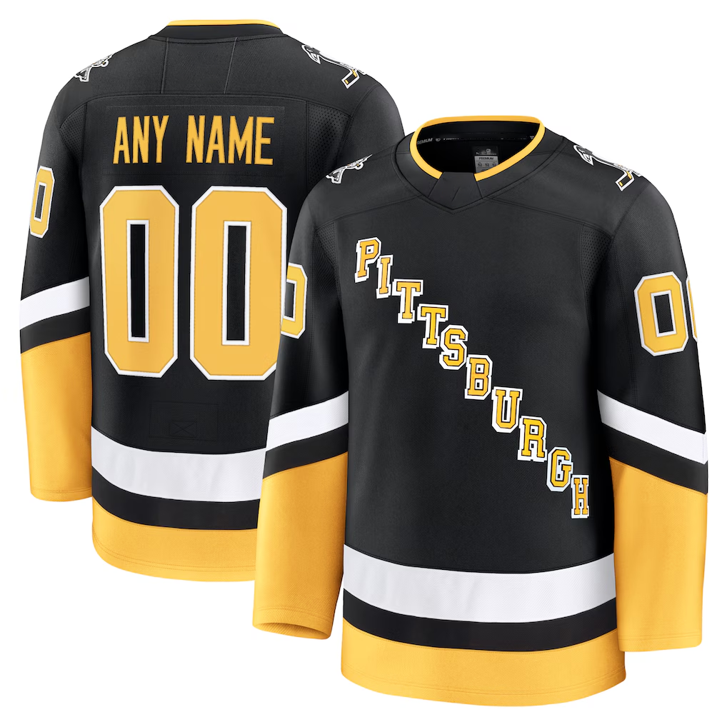 Johmsee Custom P.Penguins Black Alternate Premium Jerseys