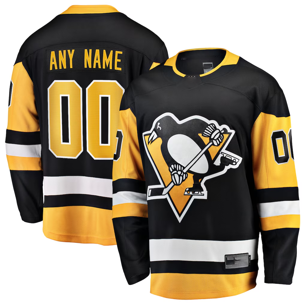 Johmsee Custom P.Penguins Black Home Breakaway Jerseys