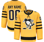 Johmsee Custom P.Penguins Gold Alternate Authentic Pro Jerseys