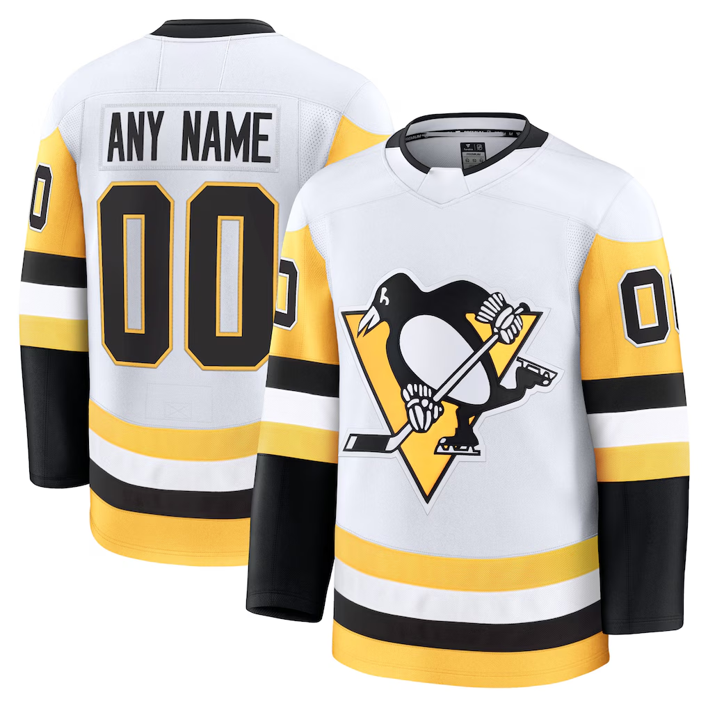 Johmsee Custom P.Penguins White Away Premium Jerseys