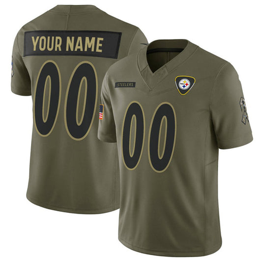 Custom P.Steelers Active Player Olive 2025 F.U.S.E. Salute to Service Limited Football Stitched Jersey