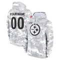 Johmsee Custom P.Steelers Arctic Camo Limited Salute to Service Pullover Hoodies Game Any Name & Numbers Stitched Jerseys