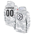 Johmsee Custom P.Steelers Arctic Camo Limited Salute to Service Pullover Hoodies Game Any Name & Numbers Stitched Jerseys