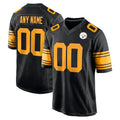Johmsee Custom P.Steelers Black Color Rush Home Game Any Name & Numbers Stitched Jerseys