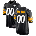 Johmsee Custom P.Steelers Black Home Game Stitched Jerseys