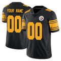 Johmsee Custom P.Steelers Black Limited Color Rush Home Game Any Name & Numbers Stitched Jerseys