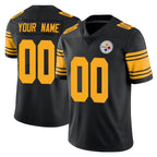 Johmsee Custom P.Steelers Black Limited Color Rush Home Game Any Name & Numbers Stitched Jerseys