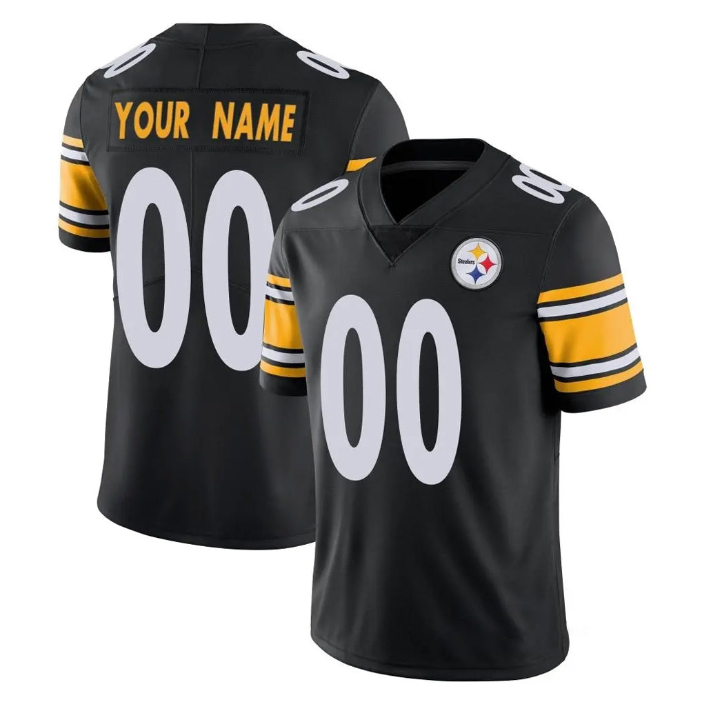 Johmsee Custom P.Steelers Black Limited Vapor Untouchable Home Game Any Name & Numbers Stitched Jerseys