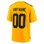 Johmsee Custom P.Steelers Gold Alternate Game Stitched Jerseys