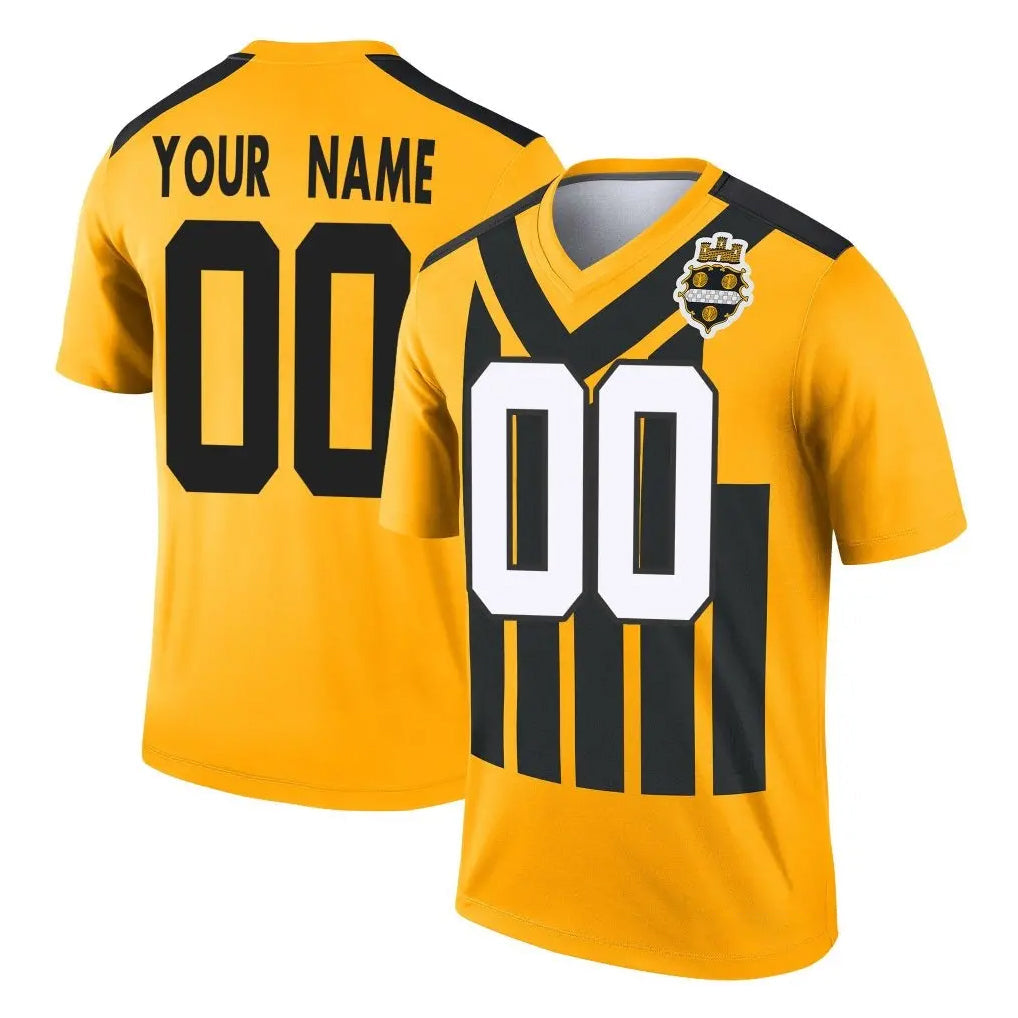 Johmsee Custom P.Steelers Gold Legend Limited 1933 Throwback Performance Home Game Any Name & Numbers Stitched Jerseys
