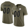 Johmsee Custom P.Steelers Salute To Service Limited Olive Stitched Jerseys