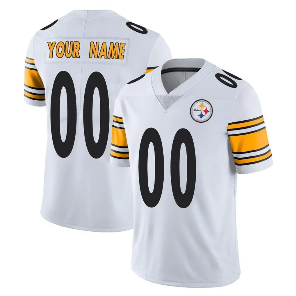 Johmsee Custom P.Steelers White Limited Vapor Untouchable Home Game Any Name & Numbers Stitched Jerseys