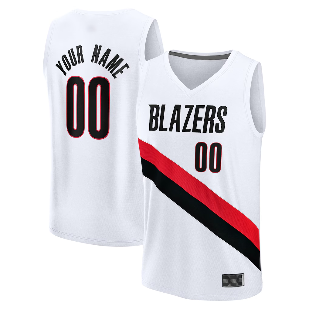 Johmsee Custom PT.Blazers Fanatics White Fast Break Replica Jerseys - Association Edition