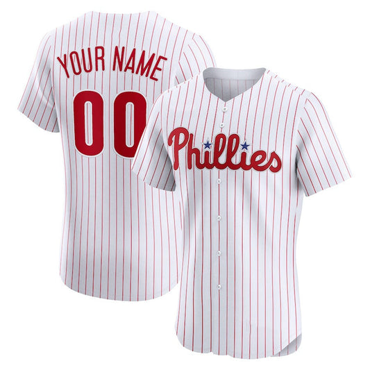 Custom Philadelphia Phillies Home Elite Jersey – White Stitched Baseball Jersey