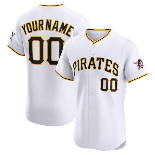 Custom Pittsburgh Pirates Home Elite Jersey – White Stitched Baseball Jersey