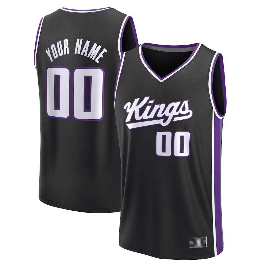 Johmsee Custom S.Kings Fanatics Black Fast Break Jerseys - Icon Edition
