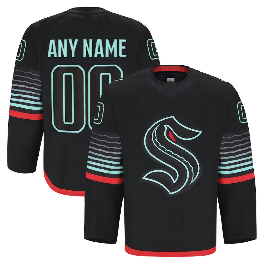 Johmsee Custom S.Kraken Black Alternate Authentic Pro Jerseys