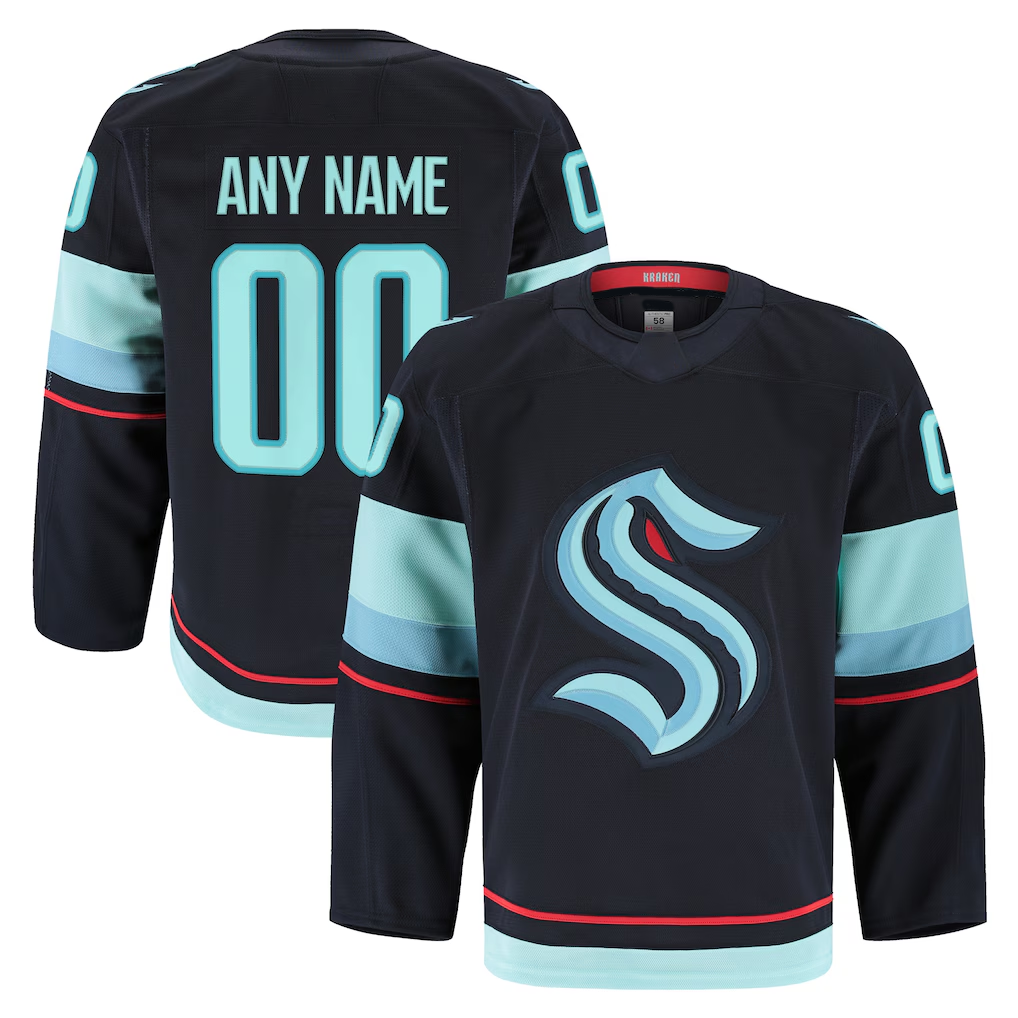 Johmsee Custom S.Kraken Navy Home Authentic Pro Jerseys