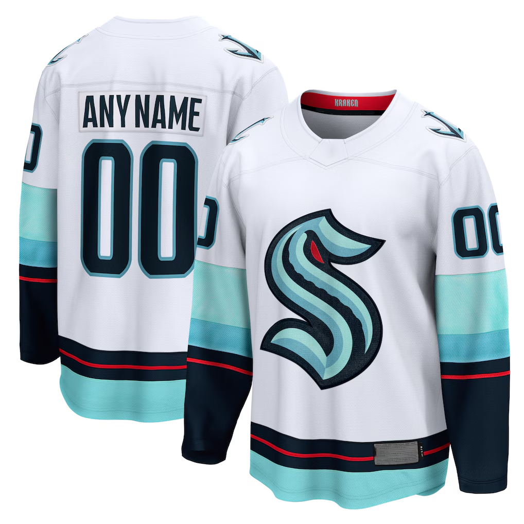 Johmsee Custom S.Kraken White Away Breakaway Jerseys