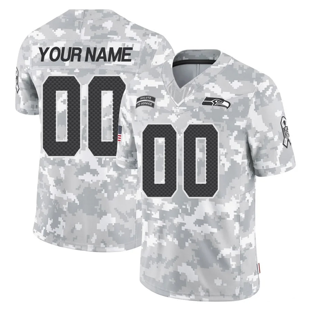 Johmsee Custom S.Seahawks Arctic Camo Limited Salute To Service Home Game Any Name & Numbers Stitched Jerseys