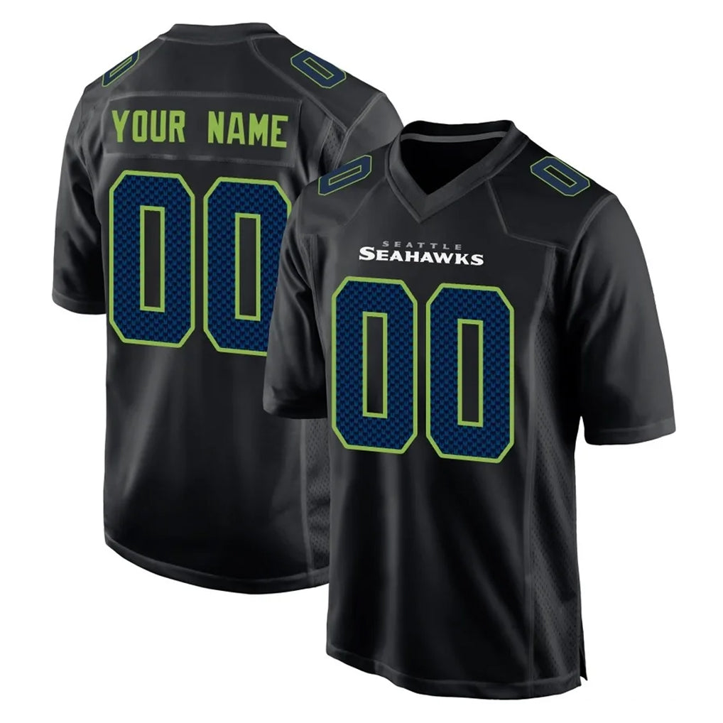 Johmsee Custom S.Seahawks Black Limited Fashion Home Game Any Name & Numbers Stitched Jerseys